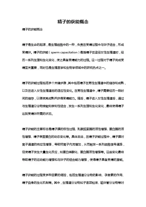 精子的获能概念