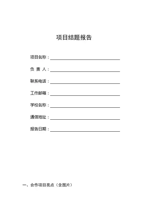 项目结题报告