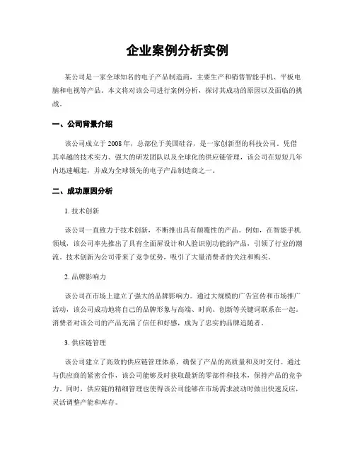 企业案例分析实例