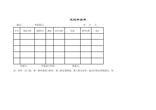 采购申请单格式