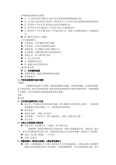 [艺术]欧洲戏剧史