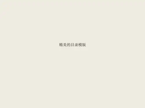 精美的目录模版