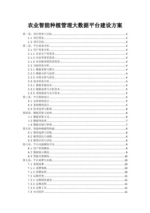 农业智能种植管理大数据平台建设方案