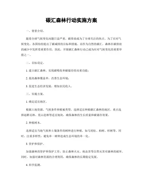 碳汇森林行动实施方案