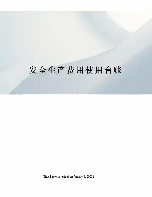 安全生产费用使用台账