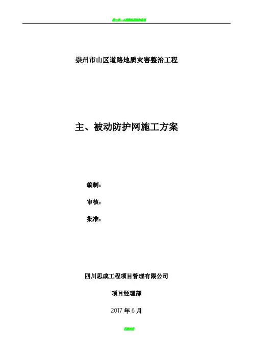 主、被动防护网施工方案