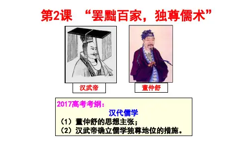 人教版高一历史必修三第二课《罢黜百家独尊儒术》(共20张ppt)