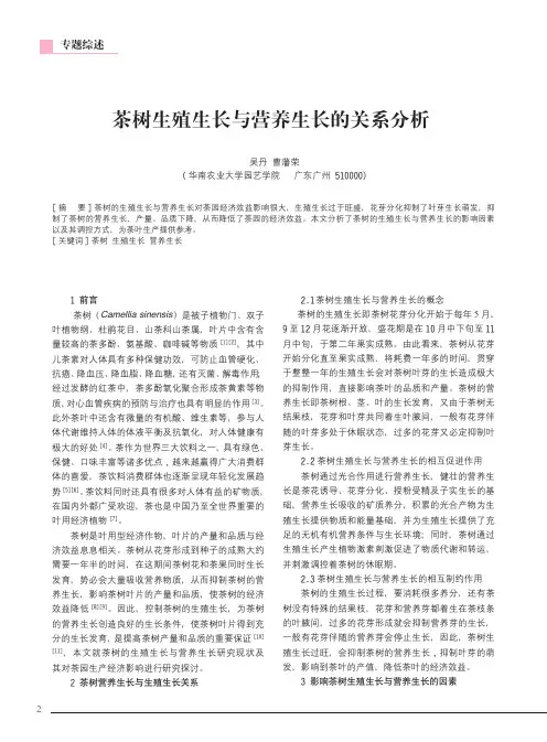 茶树生殖生长与营养生长的关系分析