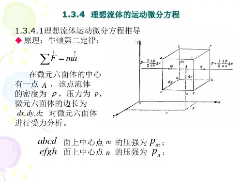 理想流体的运动微分方程