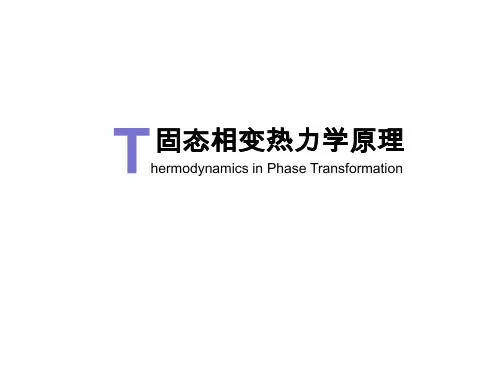 《固态相变原理及应用》第二章 固态相变热力学原理