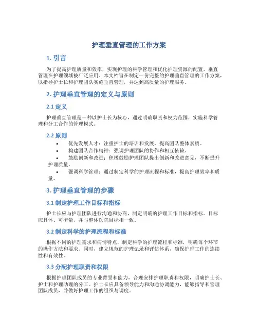 护理垂直管理的工作方案