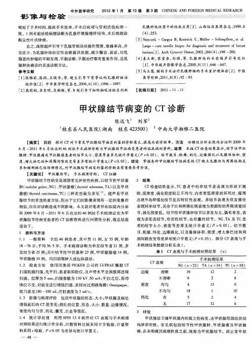甲状腺结节病变的CT诊断