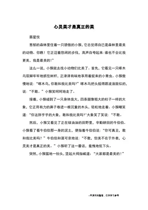 心灵美才是真正的美_童话