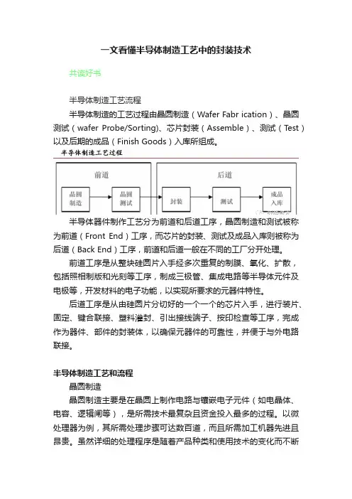 一文看懂半导体制造工艺中的封装技术