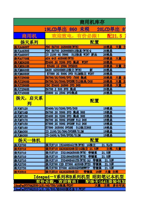千禧联想笔记本10.18报价