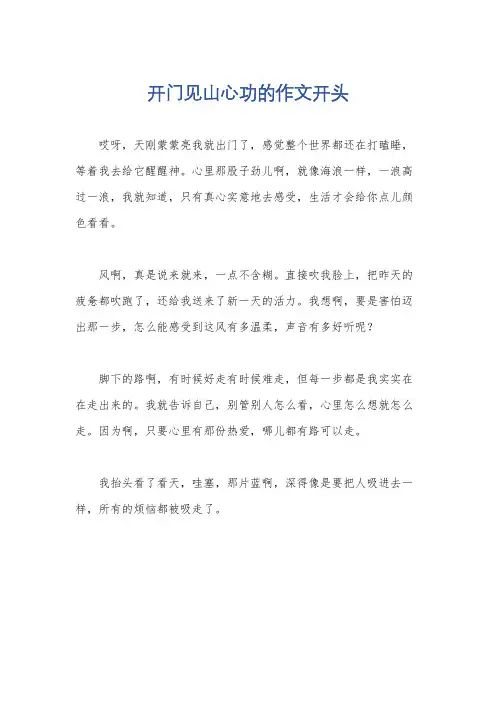 开门见山心功的作文开头