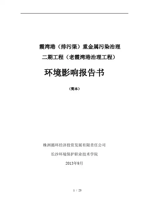 重金属污染治理环评报告