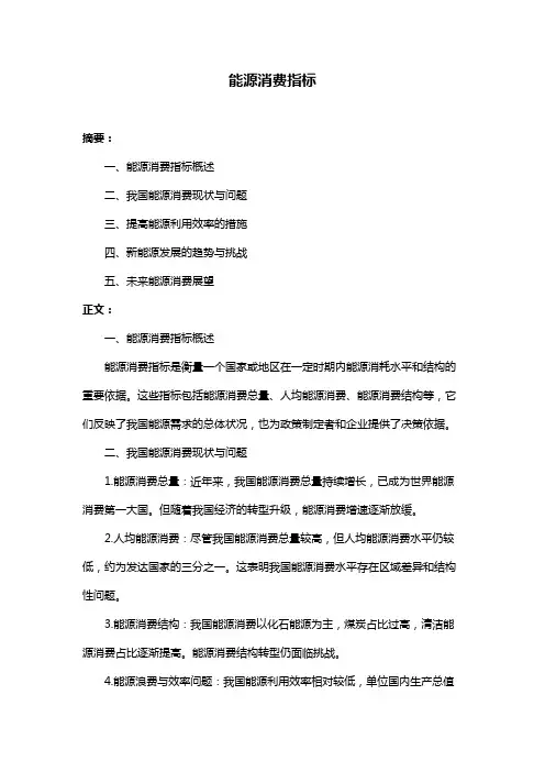 能源消费指标