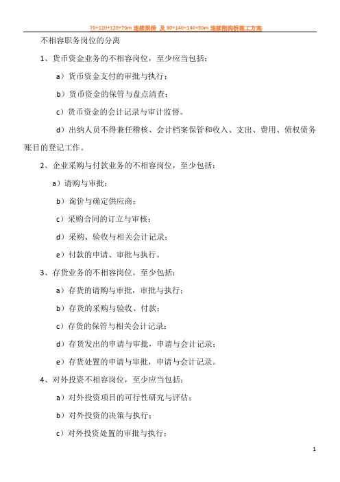 不相容岗位管理大全