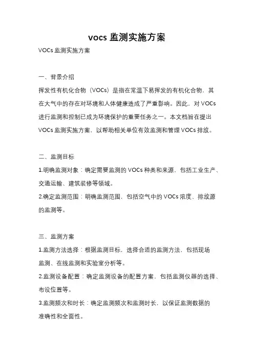 vocs监测实施方案