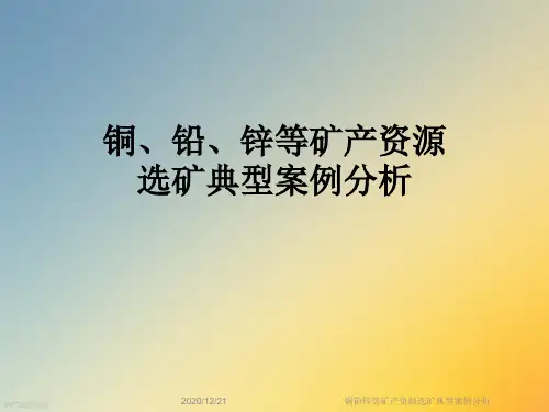 铜铅锌等矿产资源选矿典型案例分析