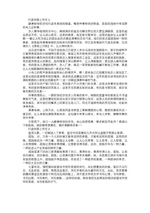 行走在路上作文