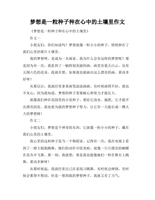 梦想是一粒种子种在心中的土壤里作文