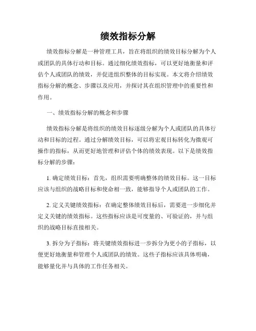 绩效指标分解
