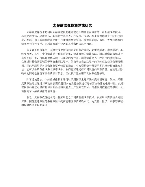太赫兹成像检测算法研究
