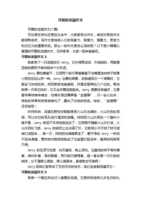 可爱的龙猫作文（7篇）