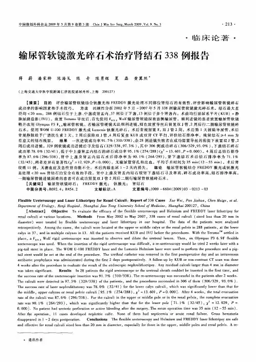 输尿管软镜激光碎石术治疗肾结石338例报告