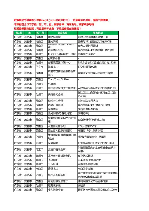 2020新版广东省茂名市休闲娱乐工商企业公司商家名录名单黄页联系电话号码地址大全1465家