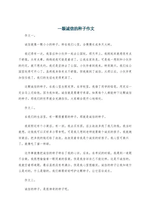 一颗诚信的种子作文