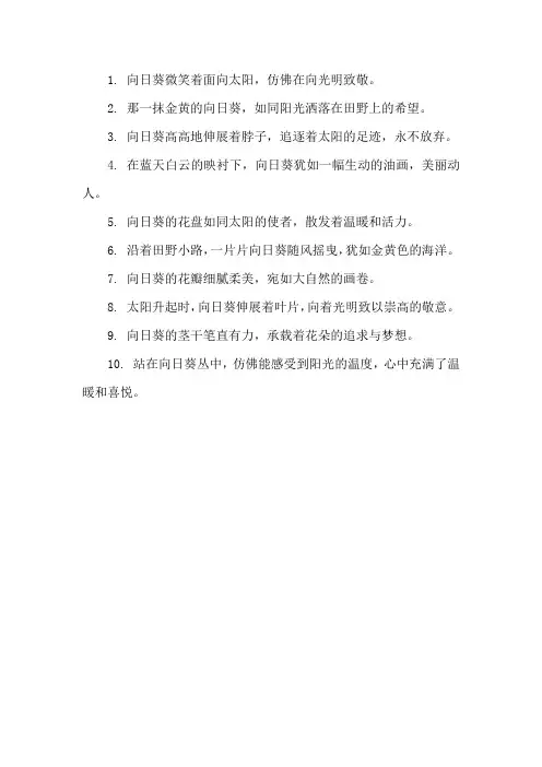 向日葵写句子精美的句子