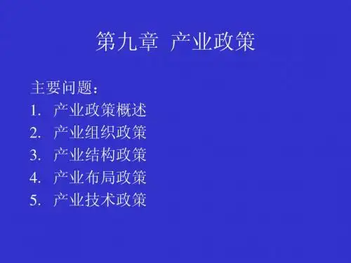 第九章 产业政策分析