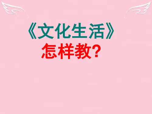 高二政治文化生活怎么教 新课标 人教版