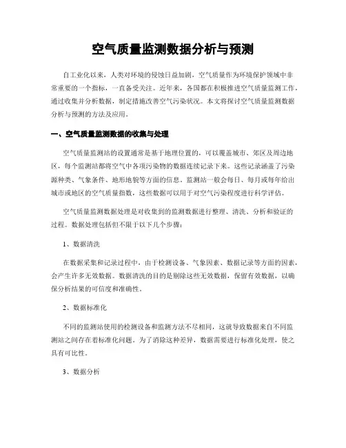 空气质量监测数据分析与预测