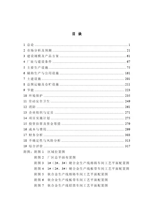 年产200万吨高精度特大规格铝及铝合金板带箔工程项目可行性研究报告
