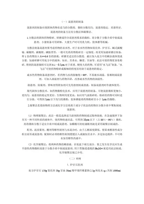 混悬剂制备