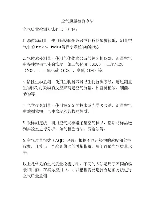 空气质量检测方法