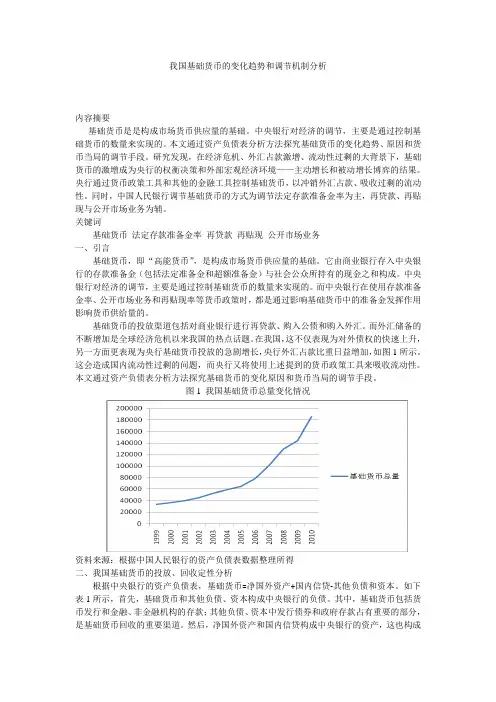 我国基础货币的变化趋势和调节机制分析