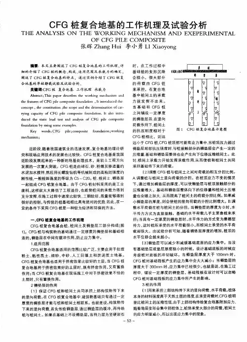 CFG桩复合地基的工作机理及试验分析