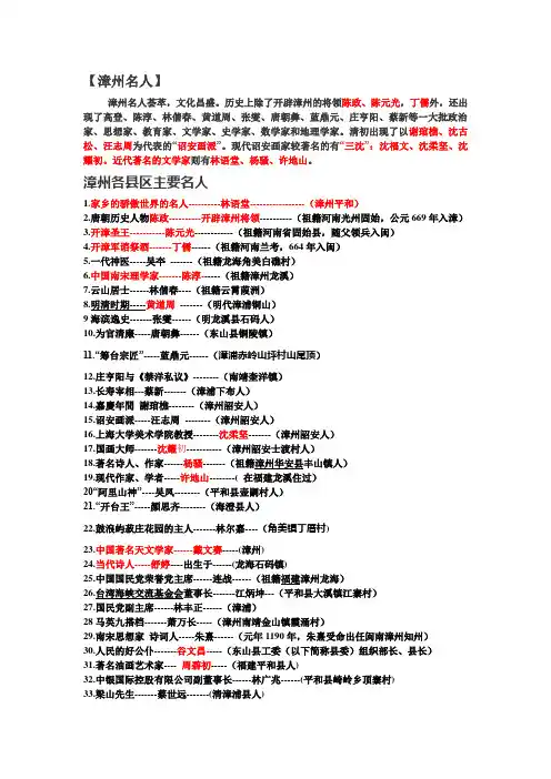 漳州名人