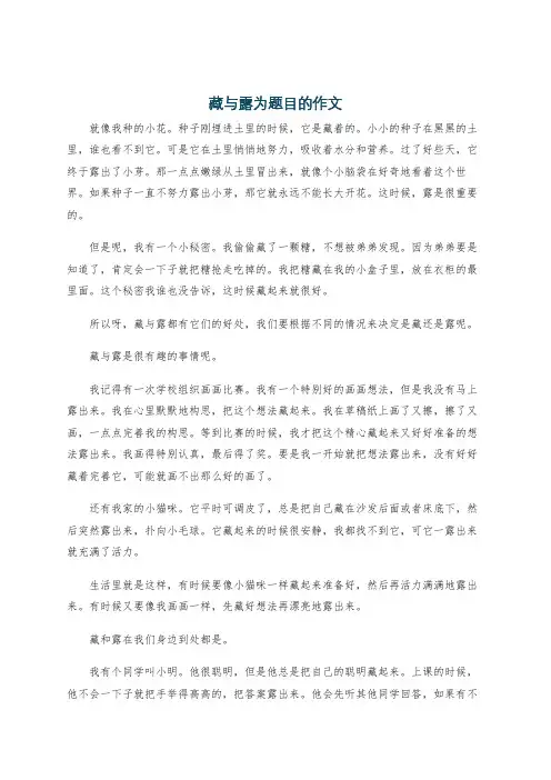 藏与露为题目的作文