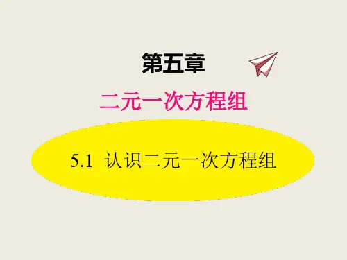 5.1认识二元一次方程组课件北师大版数学八年级上册