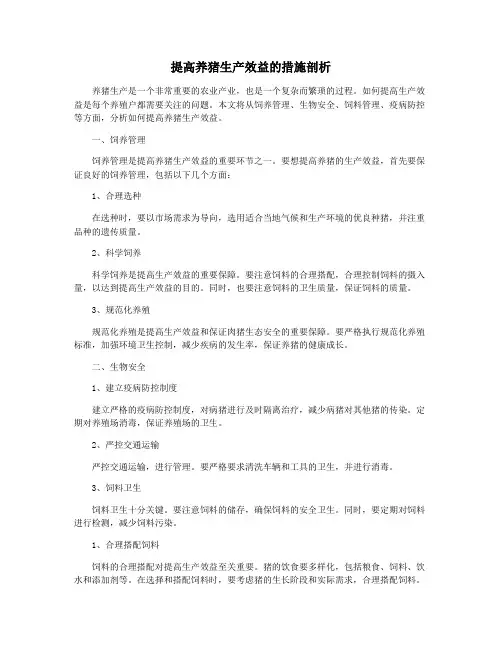 提高养猪生产效益的措施剖析