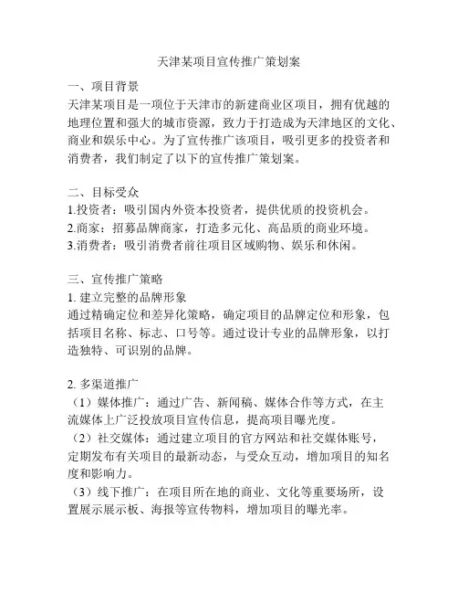 天津某项目宣传推广策划案