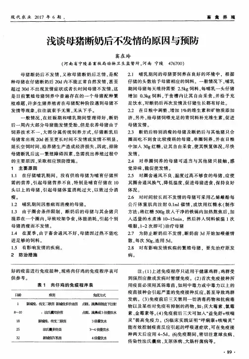浅谈母猪断奶后不发情的原因与预防