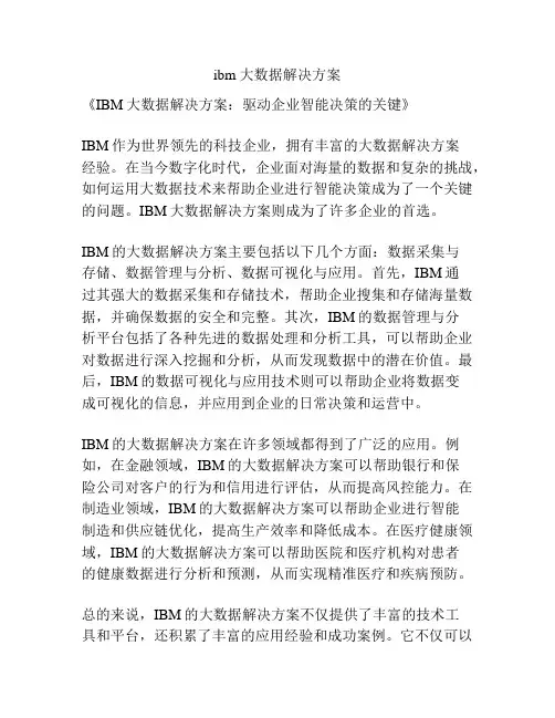 ibm 大数据解决方案