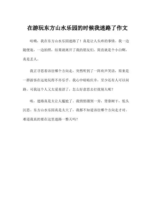 在游玩东方山水乐园的时候我迷路了作文